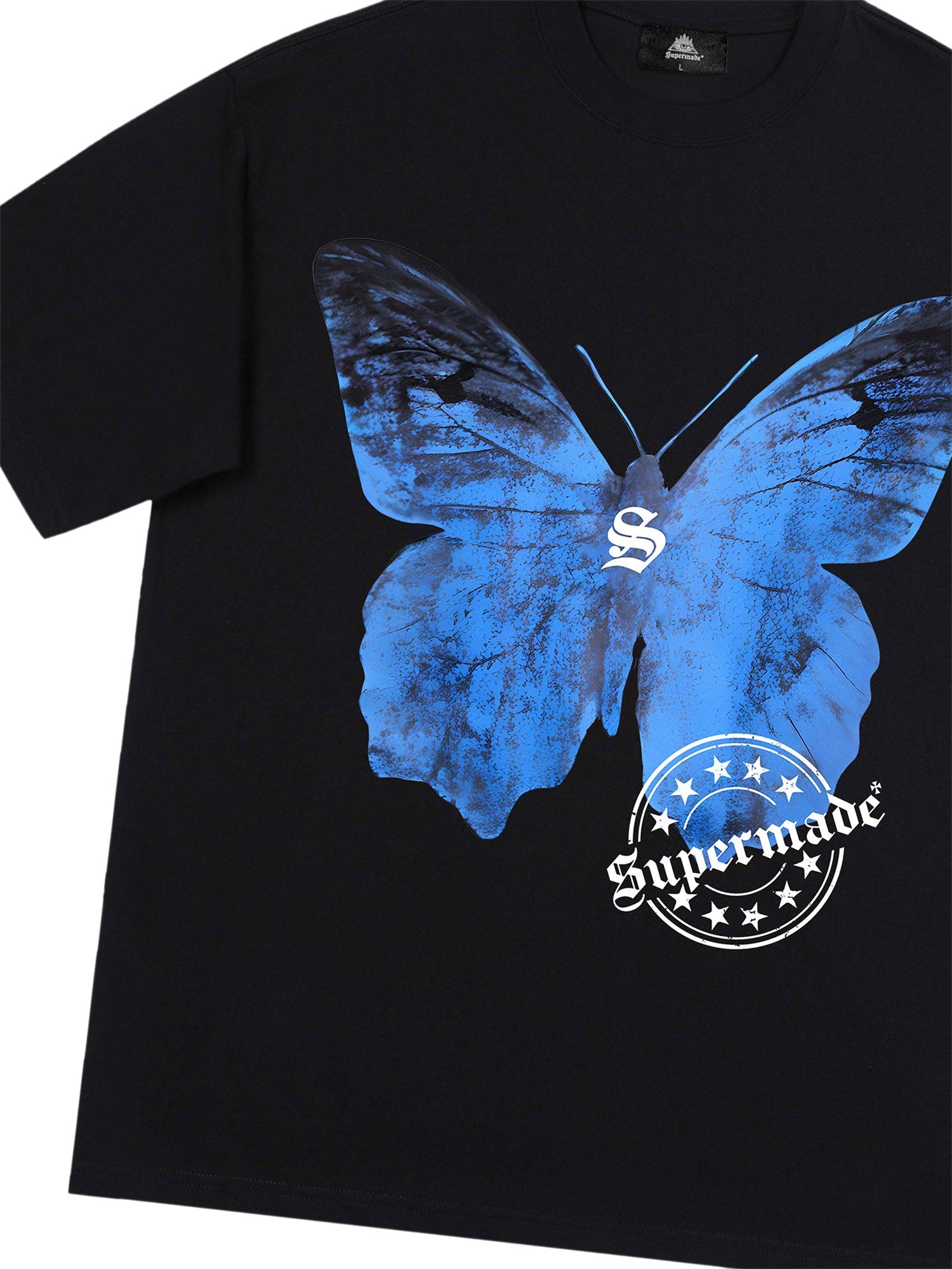 Sneakerhill Street Hip-Hop Butterfly Stamp T-shirt - 2130 SP240807P3AY