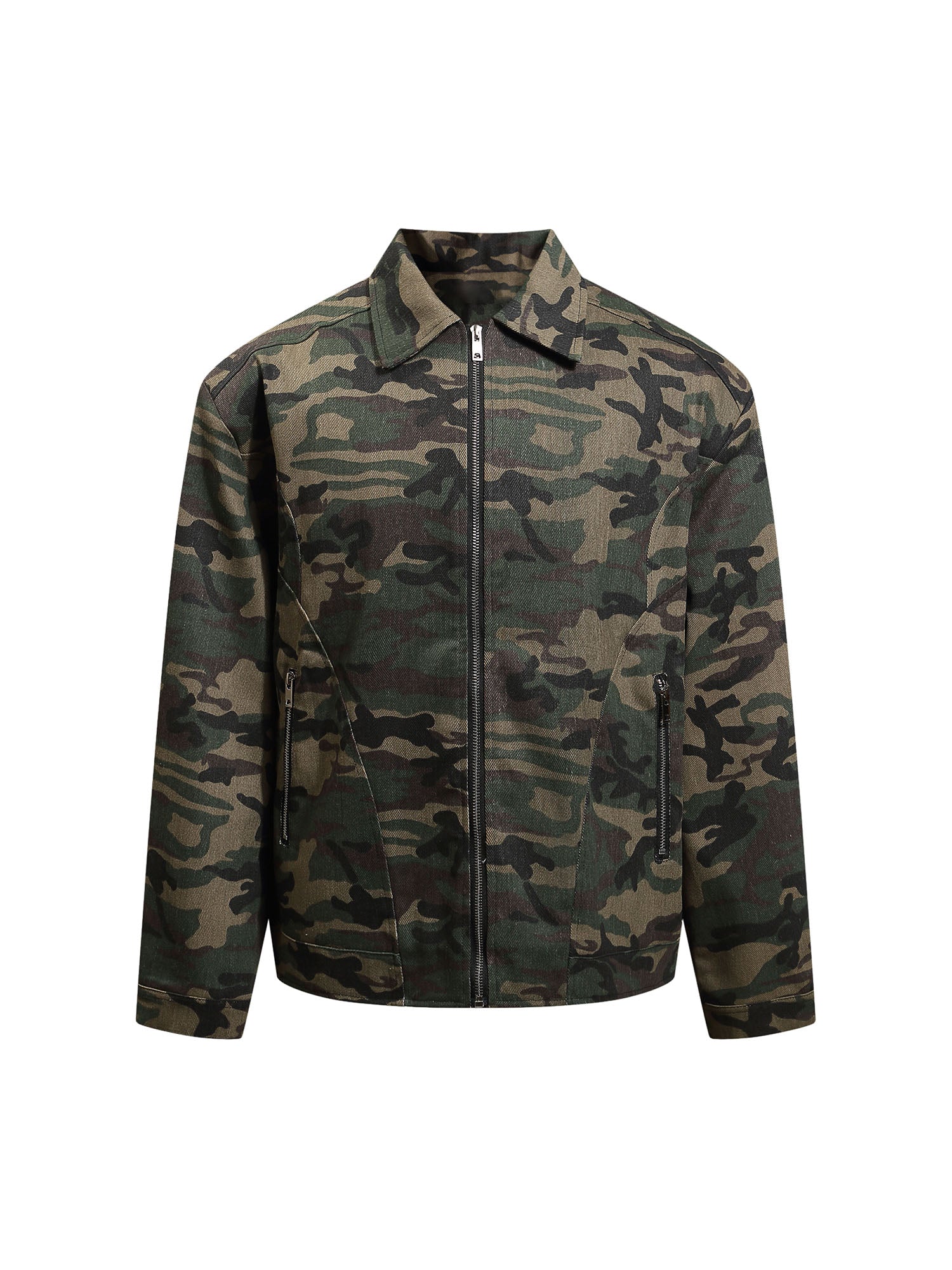 Sneakerhill Hip-hop Shoulder Pad Camouflage Washed Jacket - sneakerhillcom