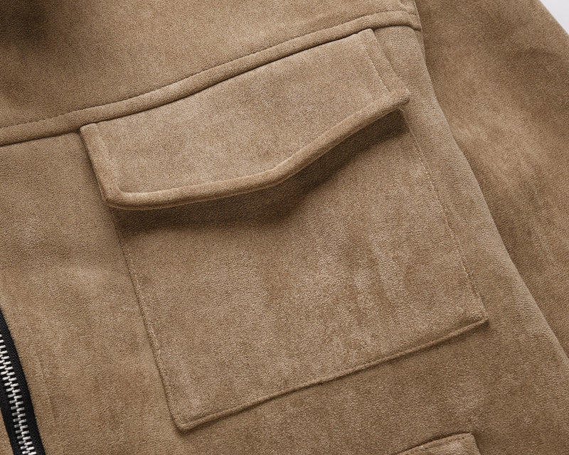 Suede Work Jacket - Tan - sneakerhillcom