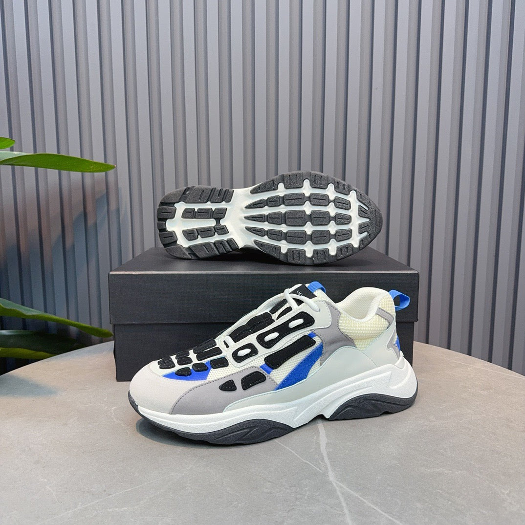 AMR Black, Blue & White Bone Runner Sneakers -062 - sneakerhillcom