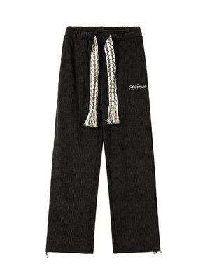 Sneakerhill High Waisted Straight Cotton Sweatpants -1284 - sneakerhillcom