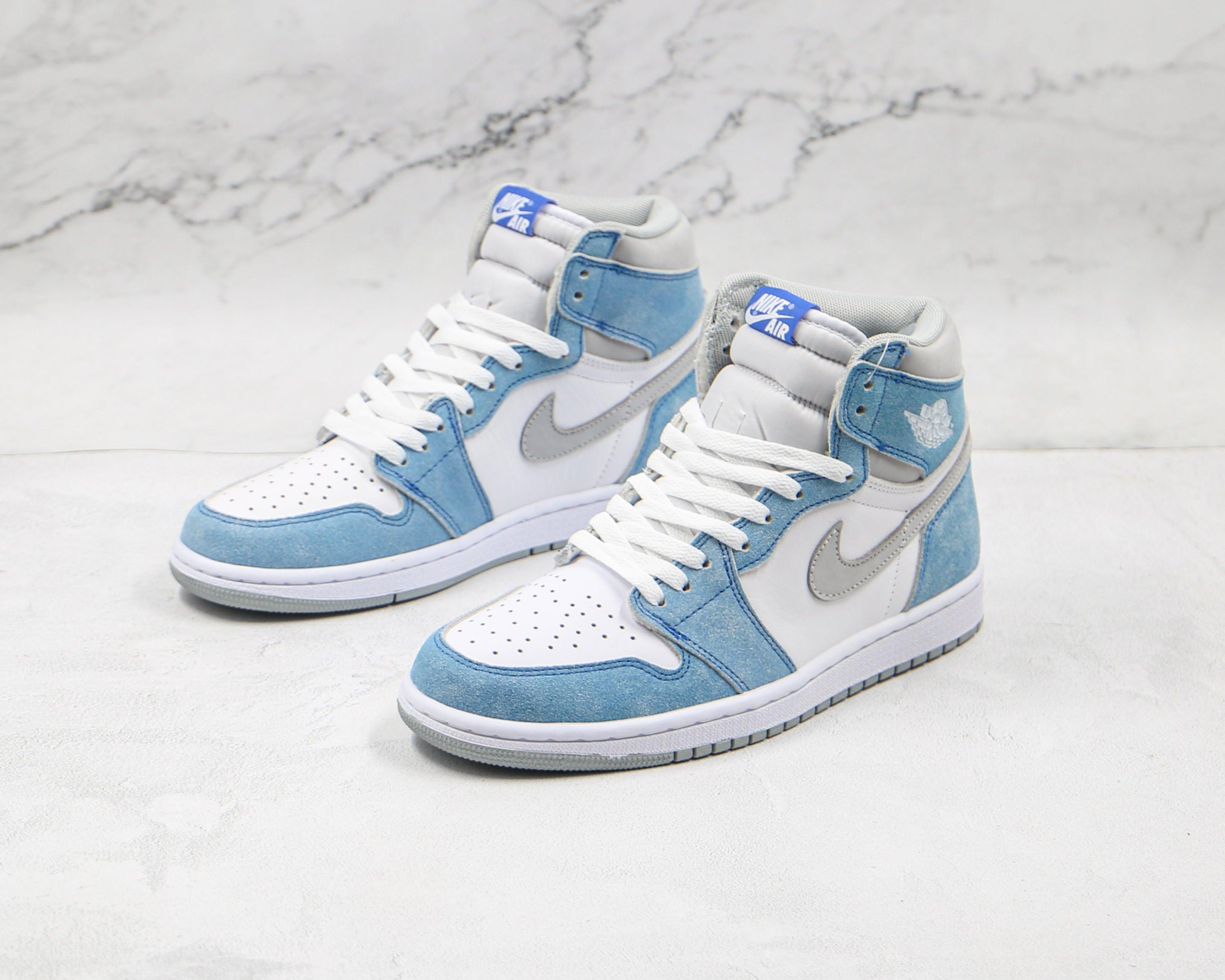 Custom Blue White Jordan 1 High Q ( Customs And Box ), Jordan 1 Sneakers Active sneakeronline