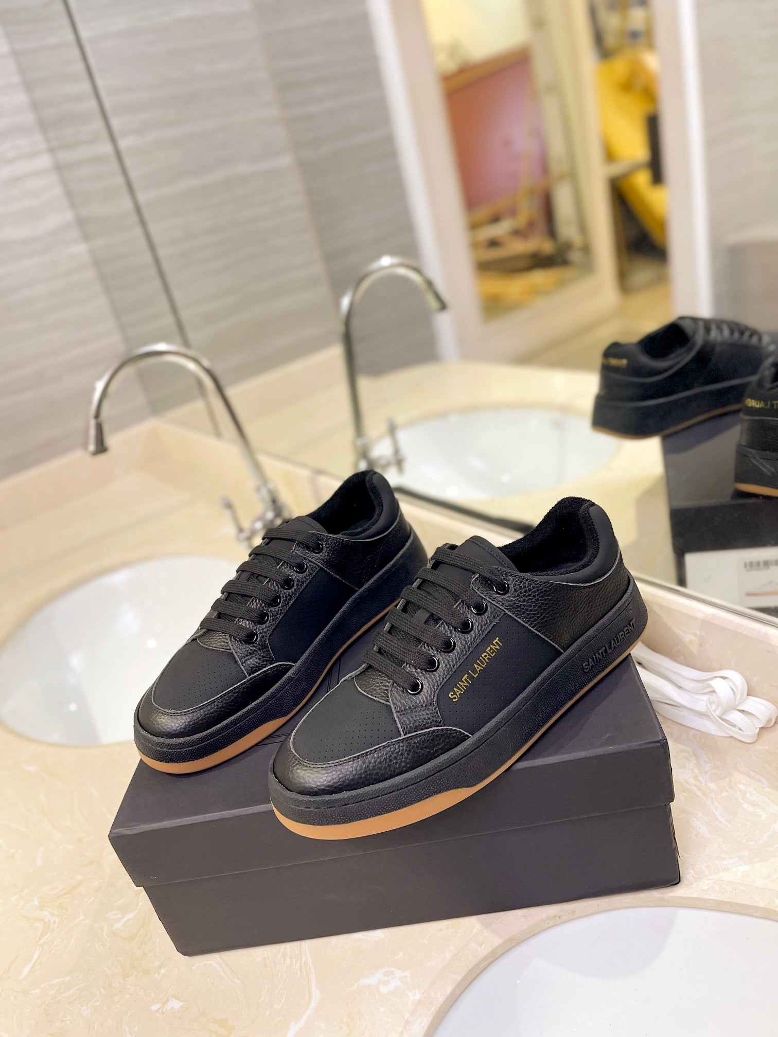 VSL Black Leather Sneakers-168 - sneakerhillcom