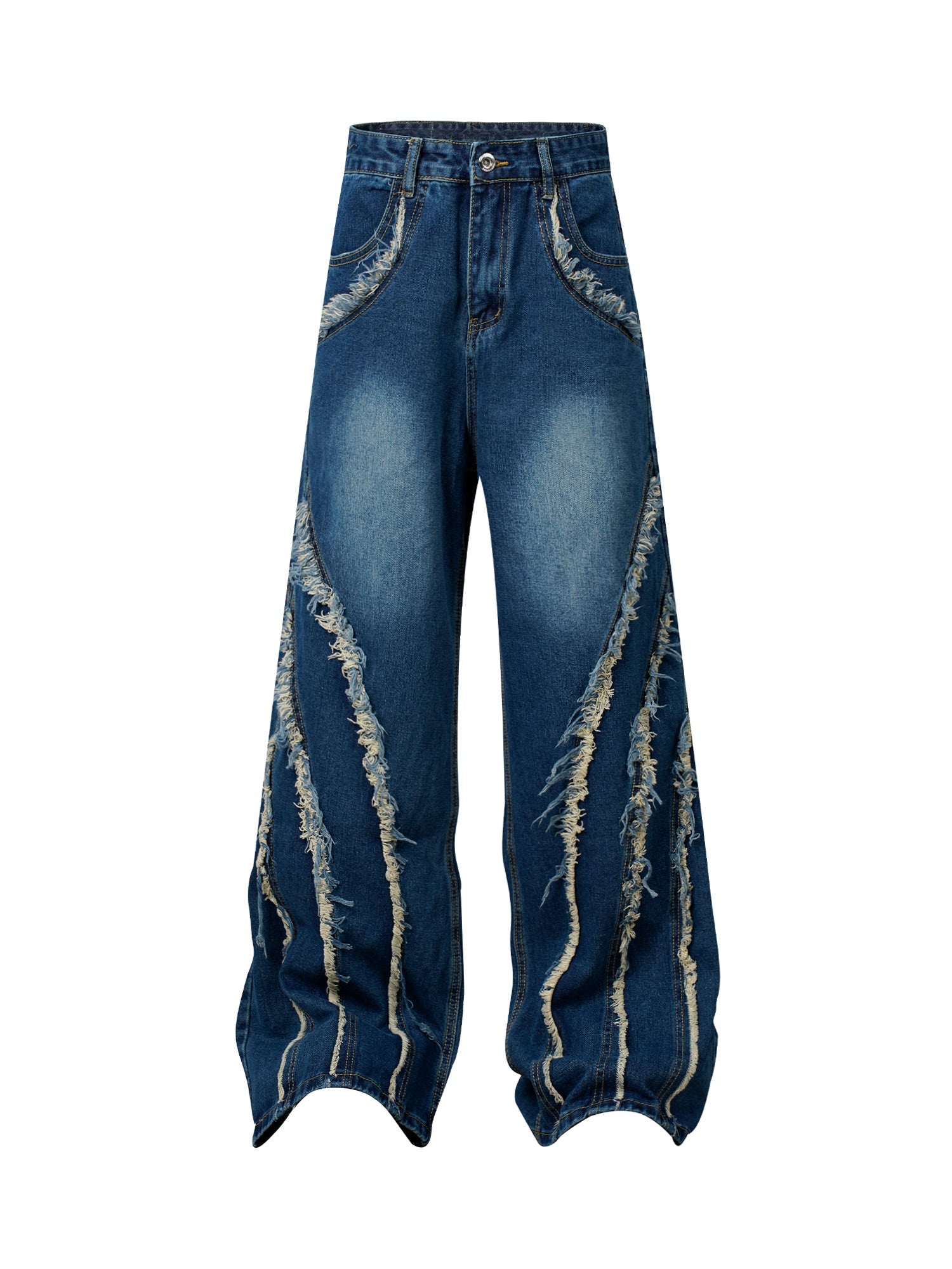 Sneakerhill High Street Hip-hop Washed Fur Jeans - sneakerhillcom