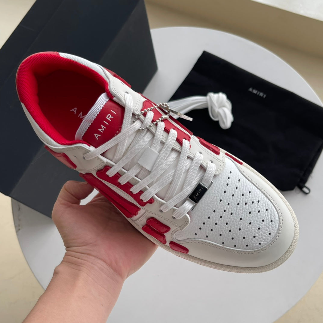 AMR Skel Top Low Red and White Sneakers-193 - sneakerhillcom