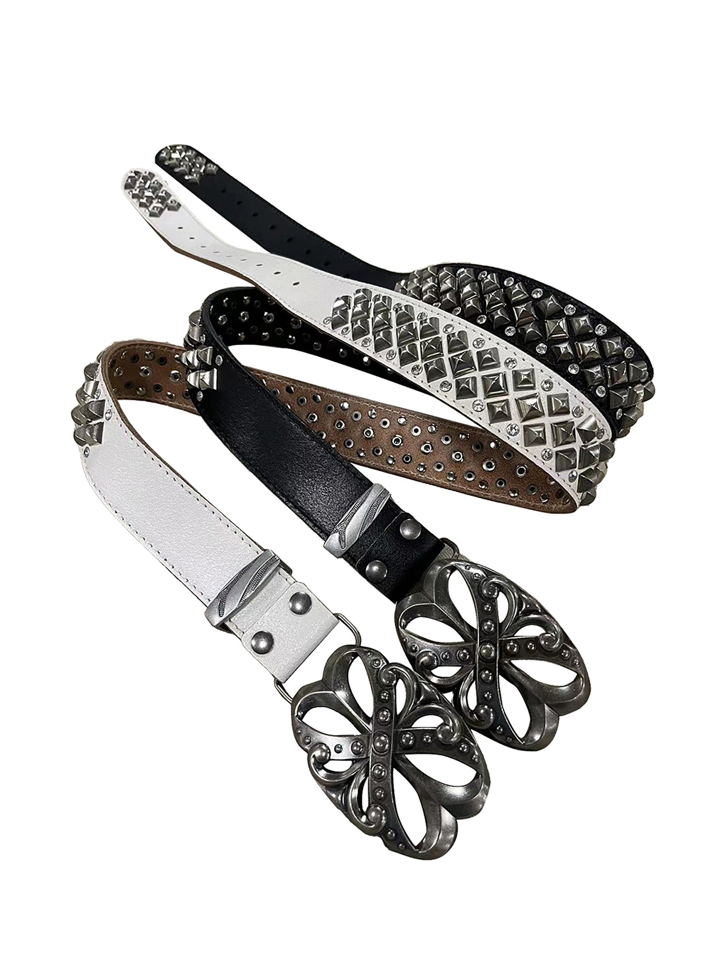 Sneakerhill Retro Punk Rhinestone Belt - 2175