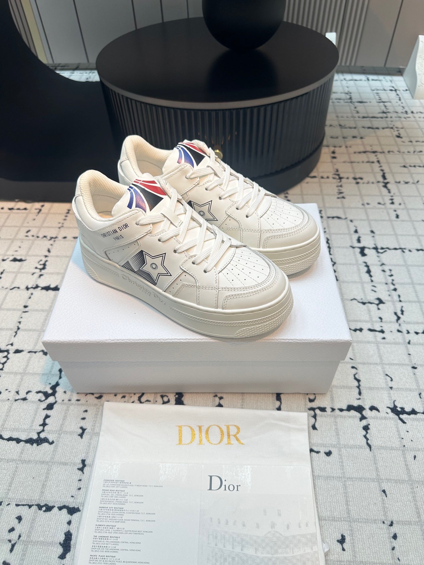 DOR Star Platform Sneaker White Calfskin and Suede-164 - sneakerhillcom