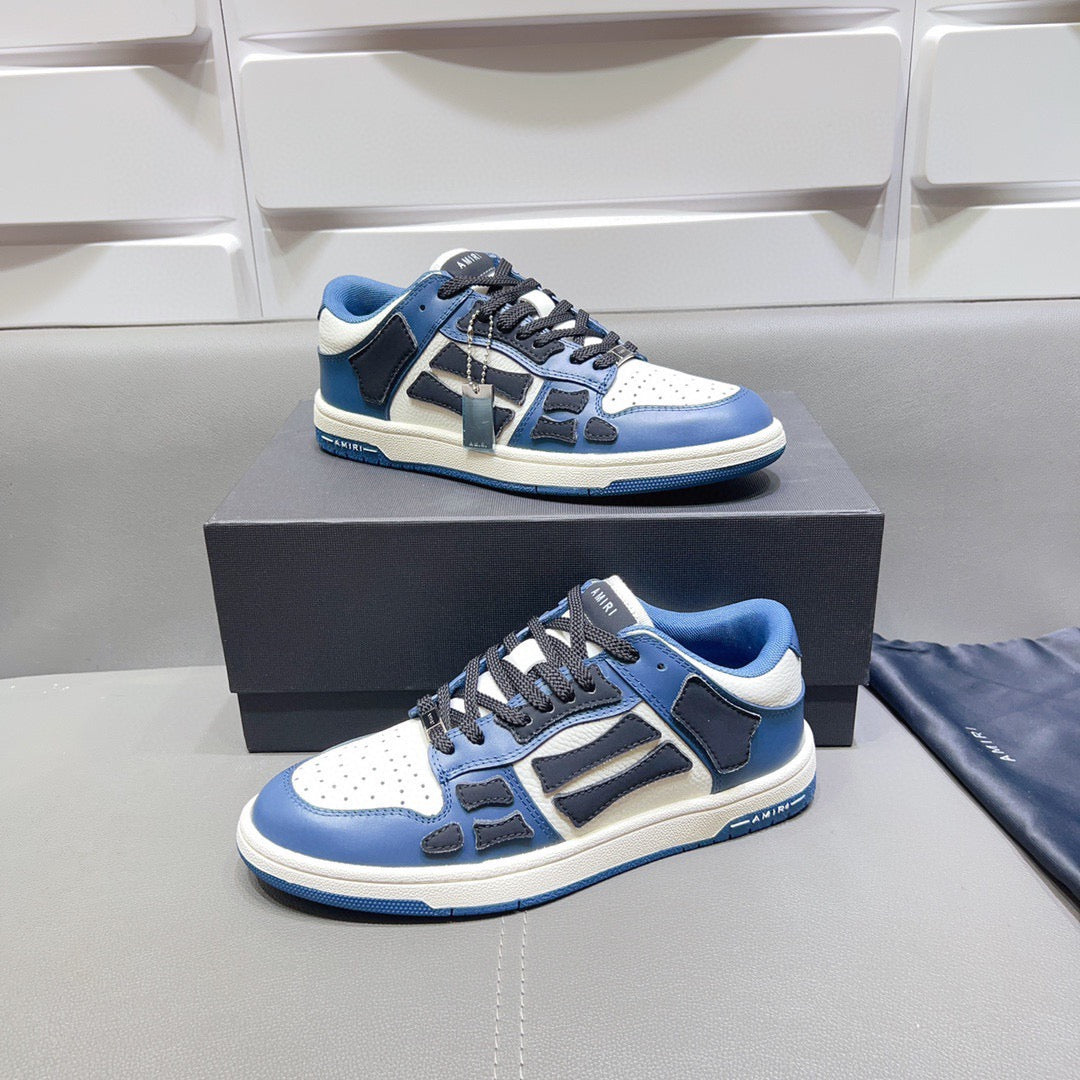 AMR Skel Top Low Blue and Dark Blue Sneakers-155 - sneakerhillcom