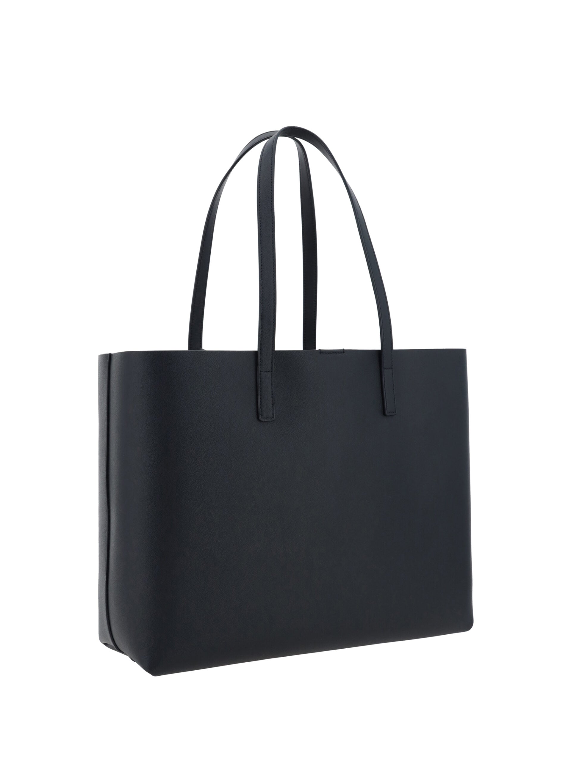 Black Calf Leather Tote Shoulder Bag - sneakerhillcom