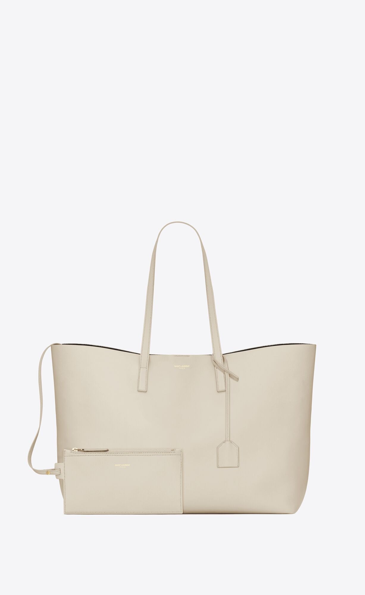 White Calf Leather Tote Shoulder Bag - sneakerhillcom