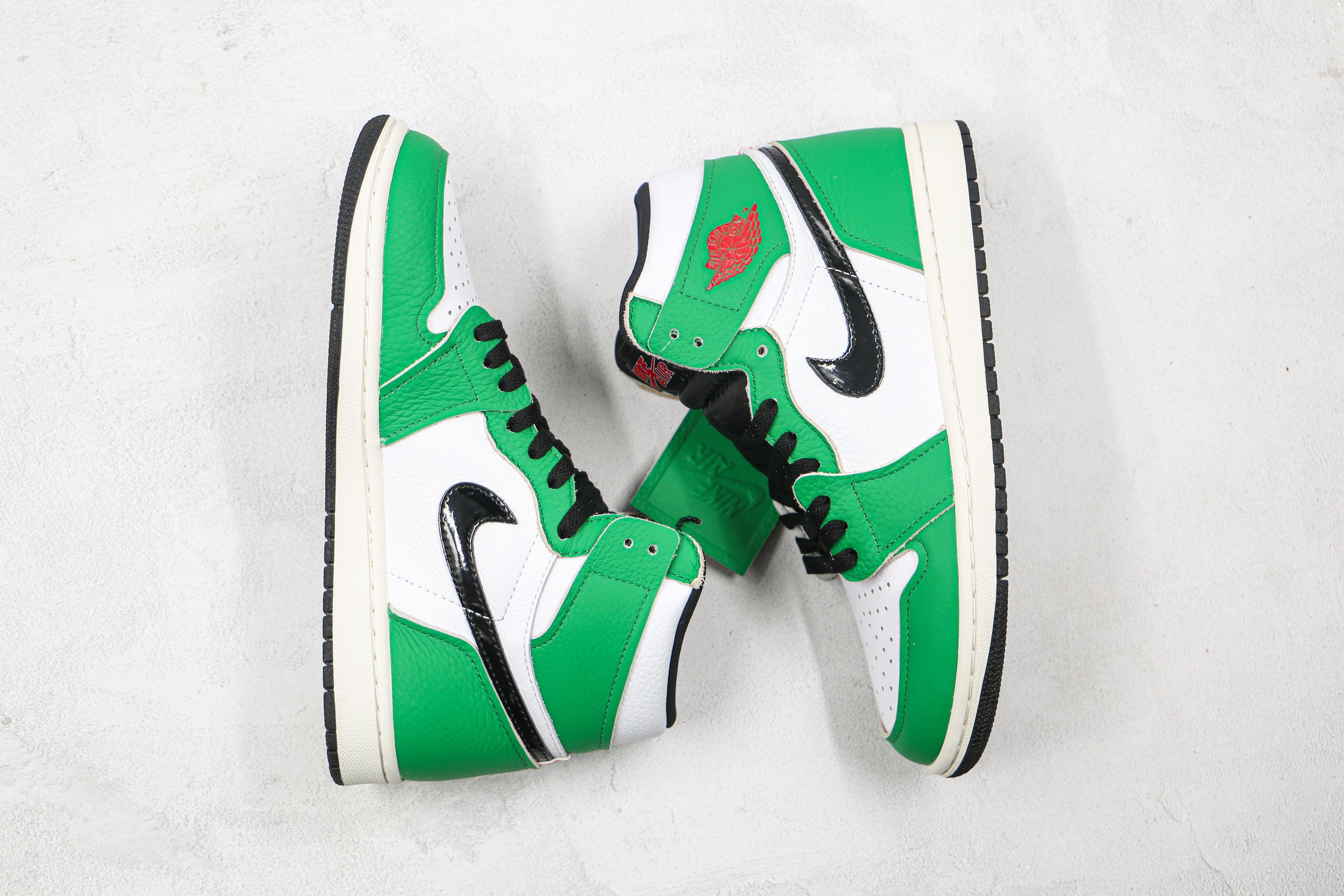 Custom GREEN Jordan 1 High Q ( Customs And Box ), Jordan 1 Sneakers Active sneakeronline