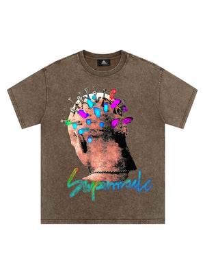 Sneakerhill Street Artistic Painted Portrait T-shirt SP240904FT77