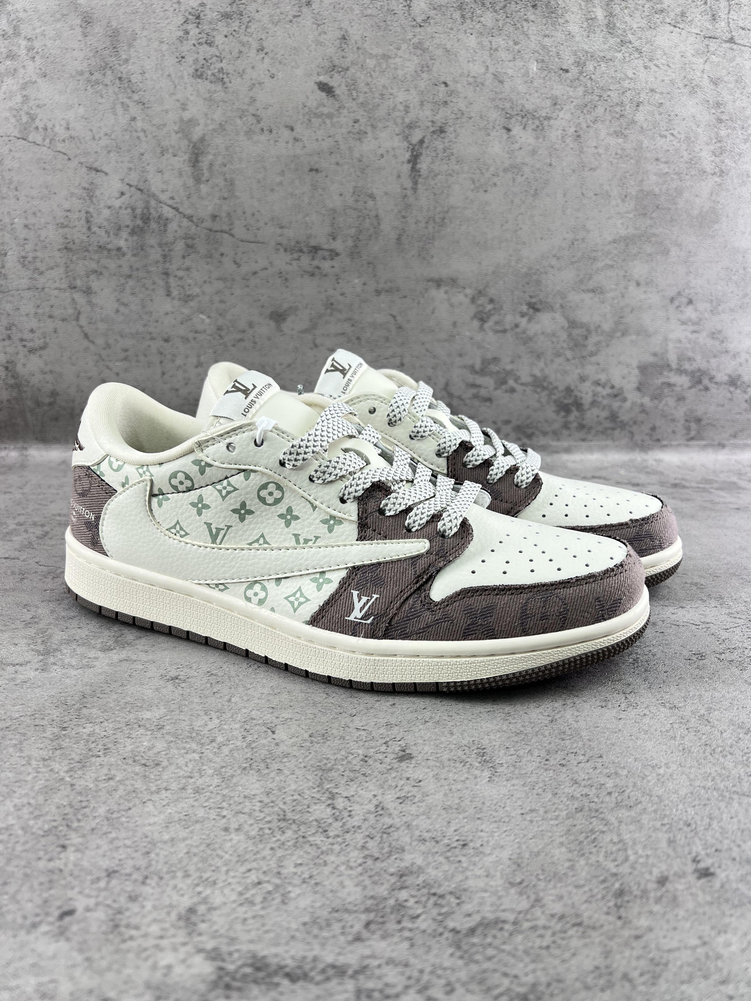 Custom Travis Scott x LV x Air Jordan 1 Low SJ2068 105 sneakerland