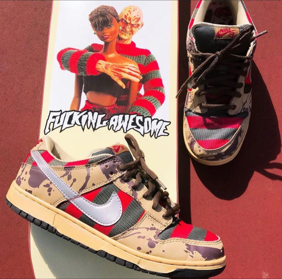 Custom SB Dunk Low “Freddy Krueger” - sneakerhillcom