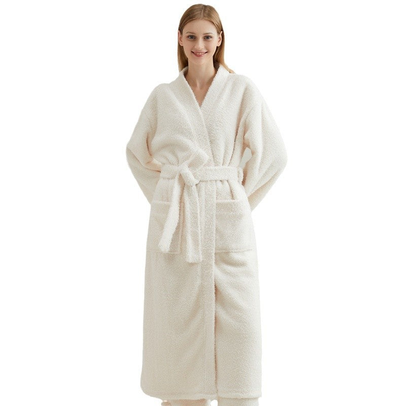 Couple pajamas flannel casual European and American loose bathrobe nightgown eprolo