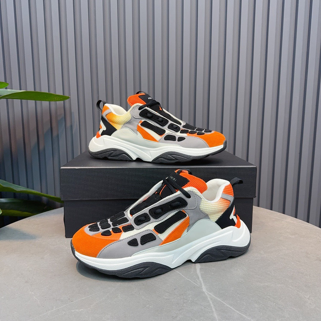 AMR Orange and Black Bone Runner Sneakers - 060 - sneakerhillcom