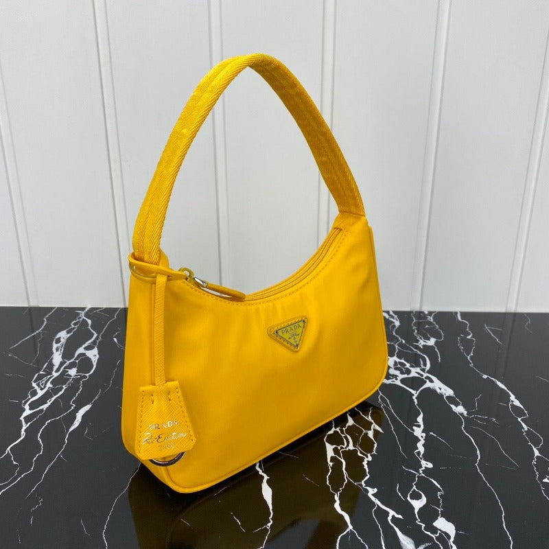 Sneakerhill - Vintage Nylon Hobo Bag Yellow - sneakerhillcom