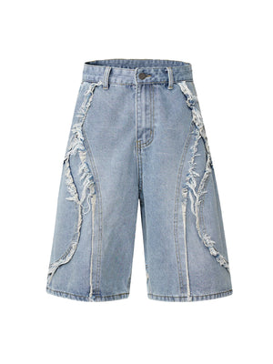 Sneakerhill High Street Washed Distressed Denim Shorts - 2100 SP240527SWIT