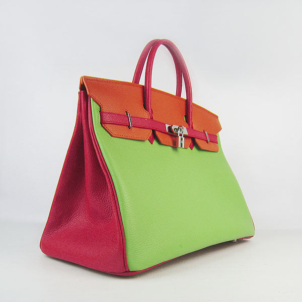 Birkin 35cm Togo Leather Handbags 6099 Red/Orange/Green S Kilta bags