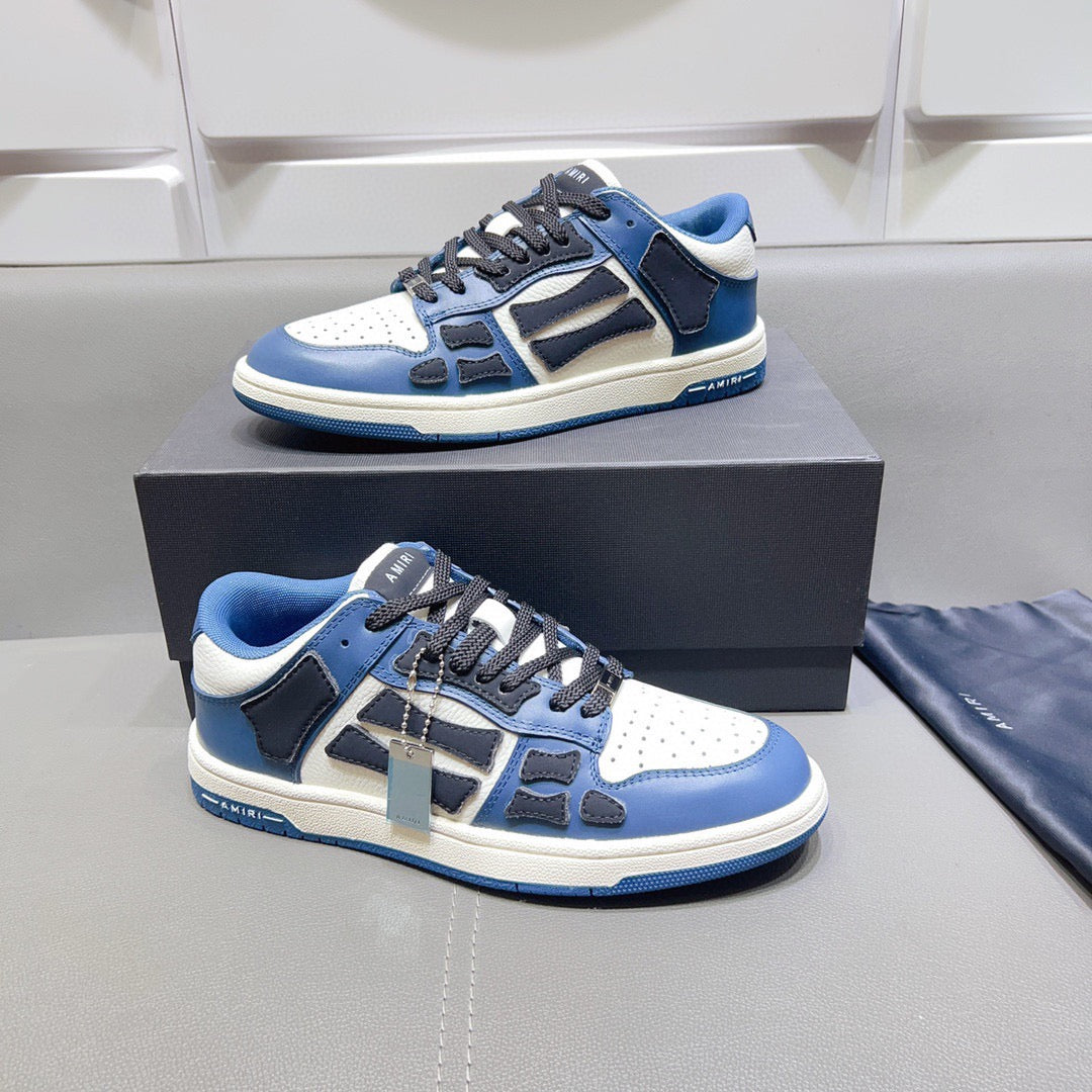 AMR Skel Top Low Blue and Dark Blue Sneakers-155 - sneakerhillcom