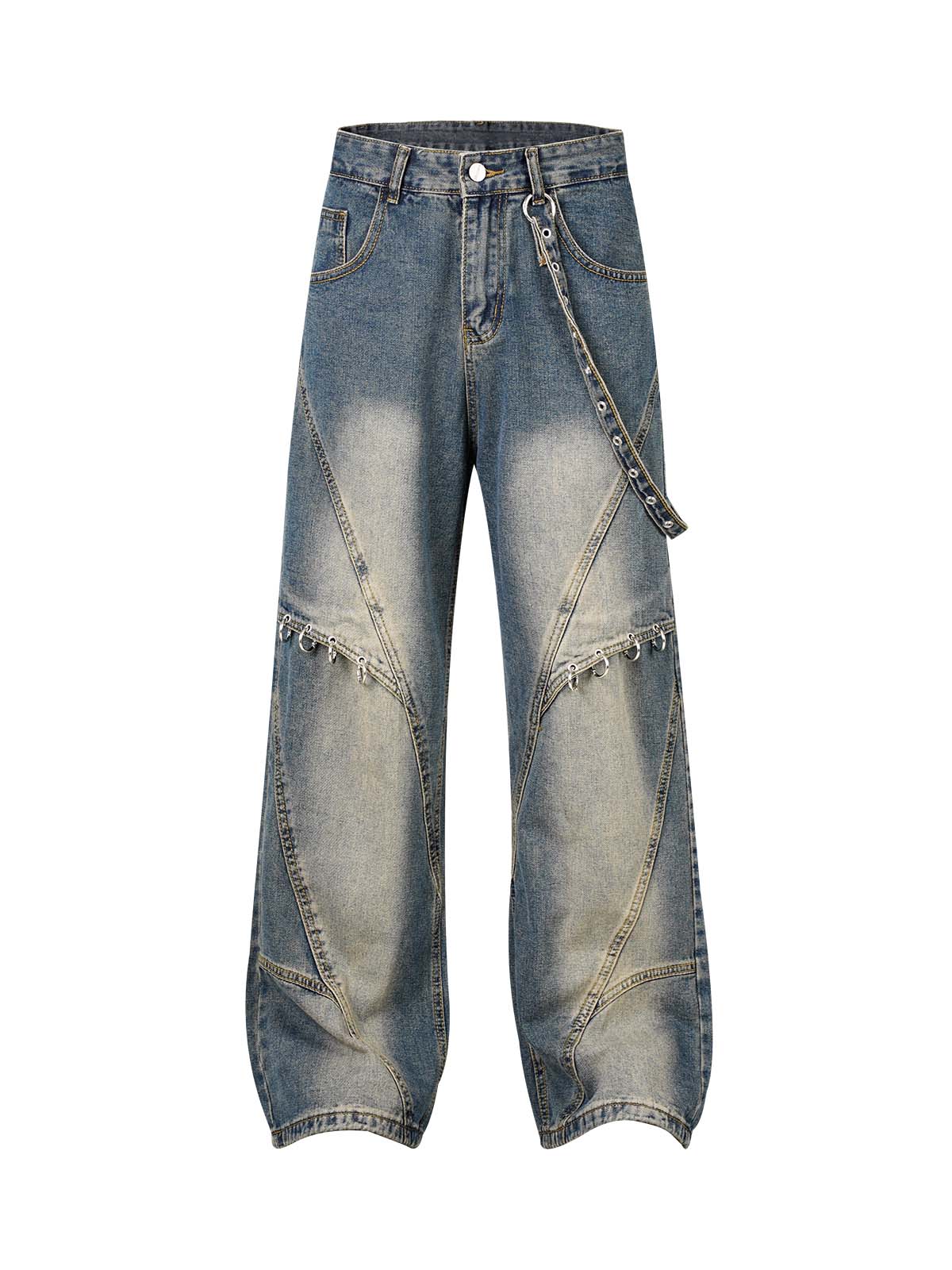 Sneakerhill Washed Distressed Baggy Jeans - sneakerhillcom