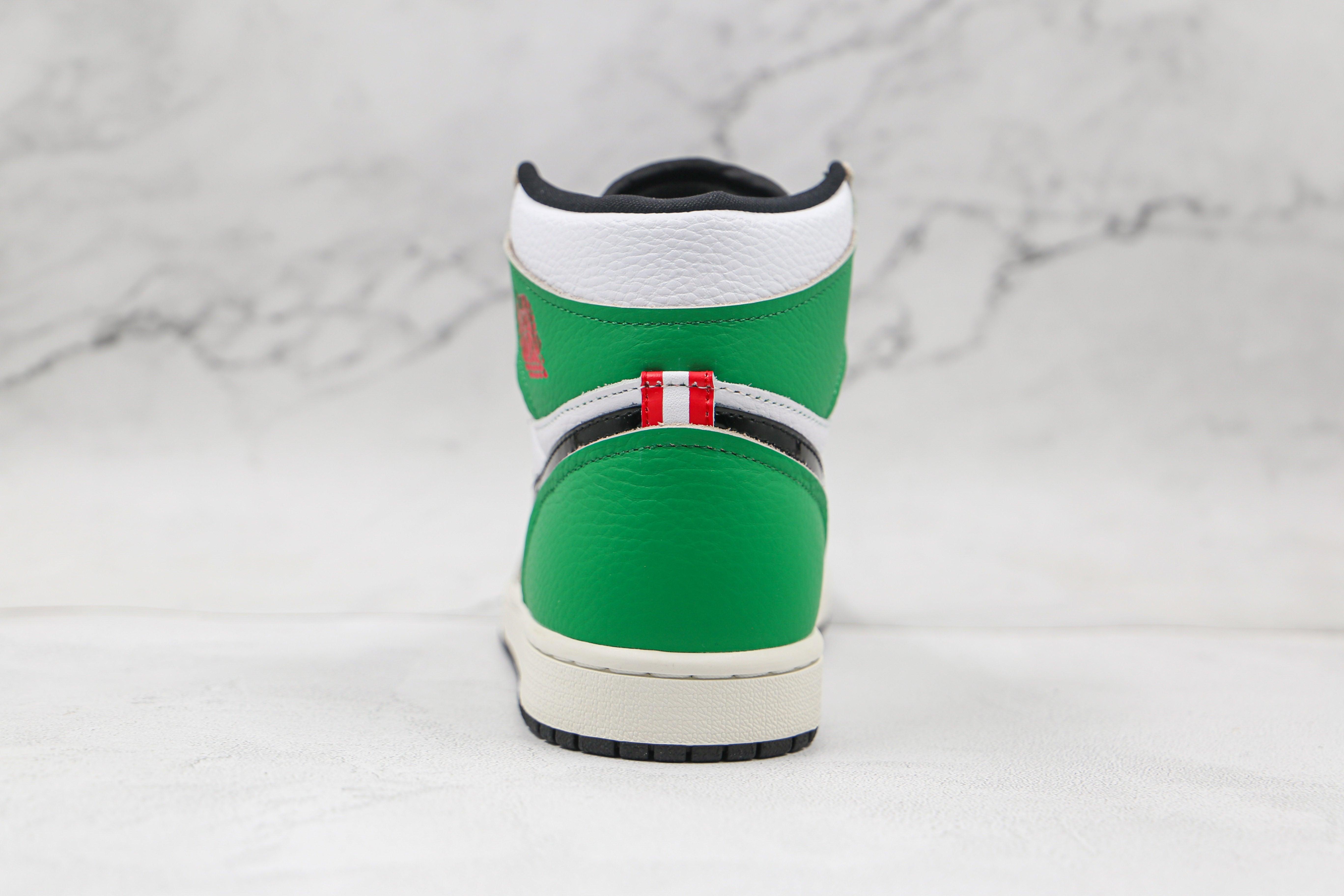 Custom GREEN Jordan 1 High Q ( Customs And Box ), Jordan 1 Sneakers Active sneakeronline