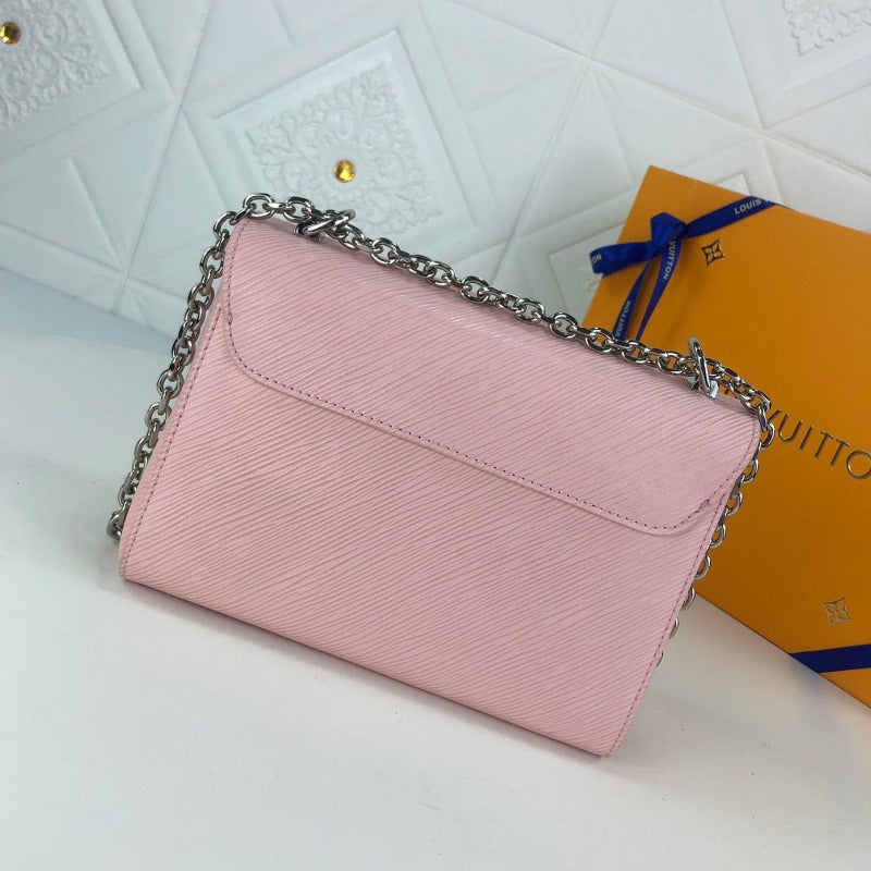 Sneakerhill - Twist Handbag With Chain Pink - sneakerhillcom