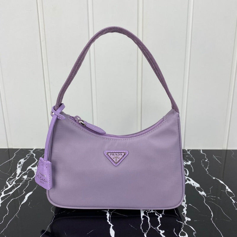 Sneakerhill - Vintage Nylon Hobo Bag Lilac - sneakerhillcom