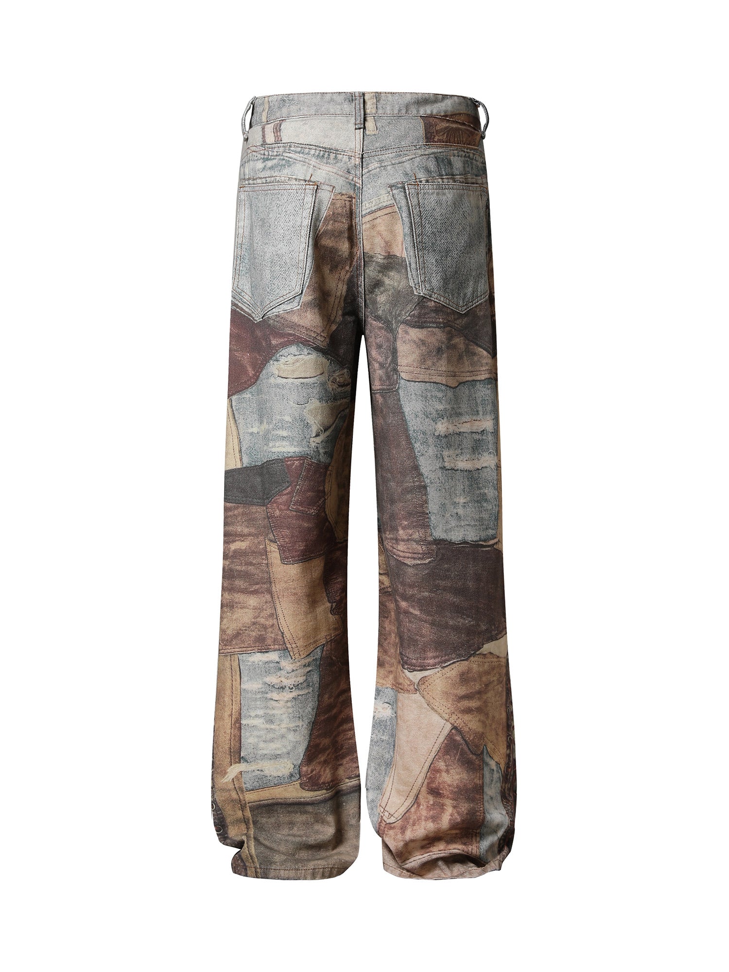 Sneakerhill High Street Distressed Washed Printed Jeans - sneakerhillcom