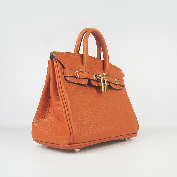 Birkin 25cm Handbag 6068 orange golden Kilta bags