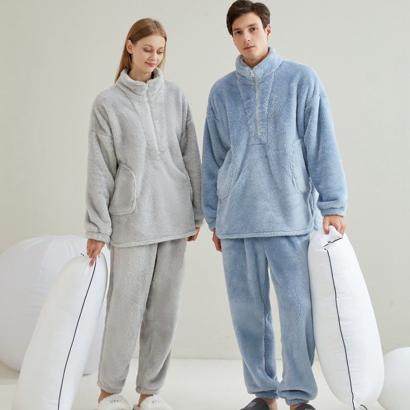 Couple Coral Velvet Pajama Set Large Size European and American Amazon Cross border Christmas Home Furnishing Set eprolo