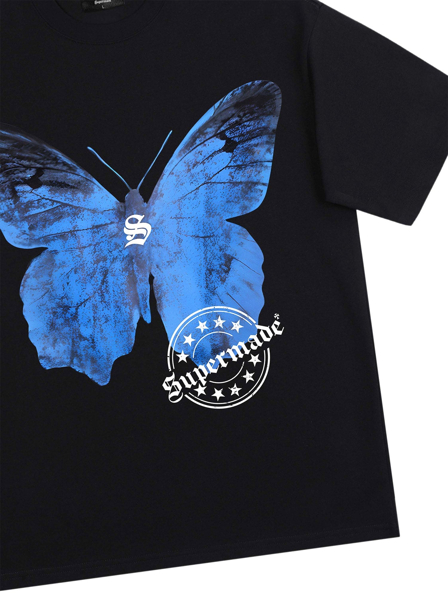 Sneakerhill Street Hip-Hop Butterfly Stamp T-shirt - 2130 SP240807P3AY