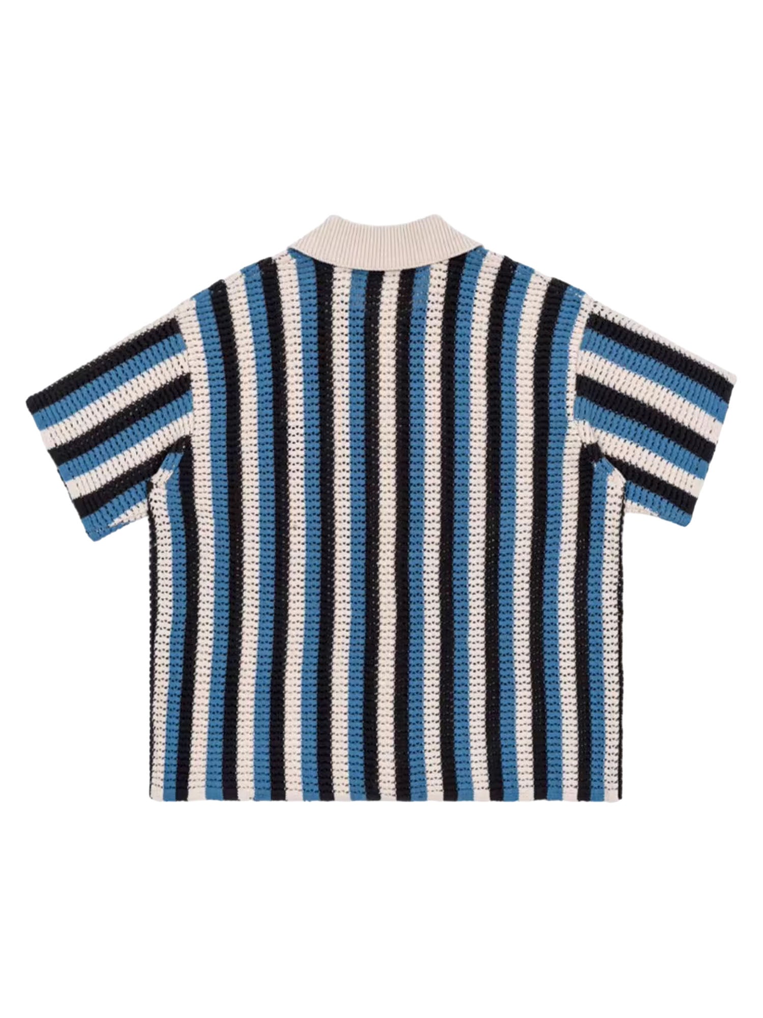 Sneakerhill Striped Embroidered Short-sleeved Shirt