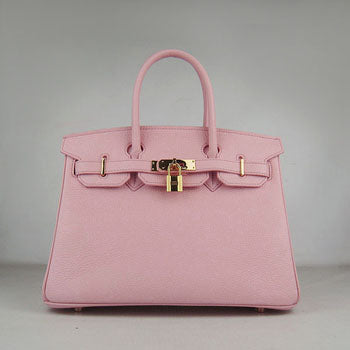 Birkin 30cm Togo Leather Handbags Pink Golden Kilta bags