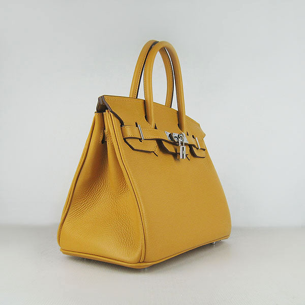 Birkin 30cm Togo Leather Handbags Yellow Silver Kilta bags