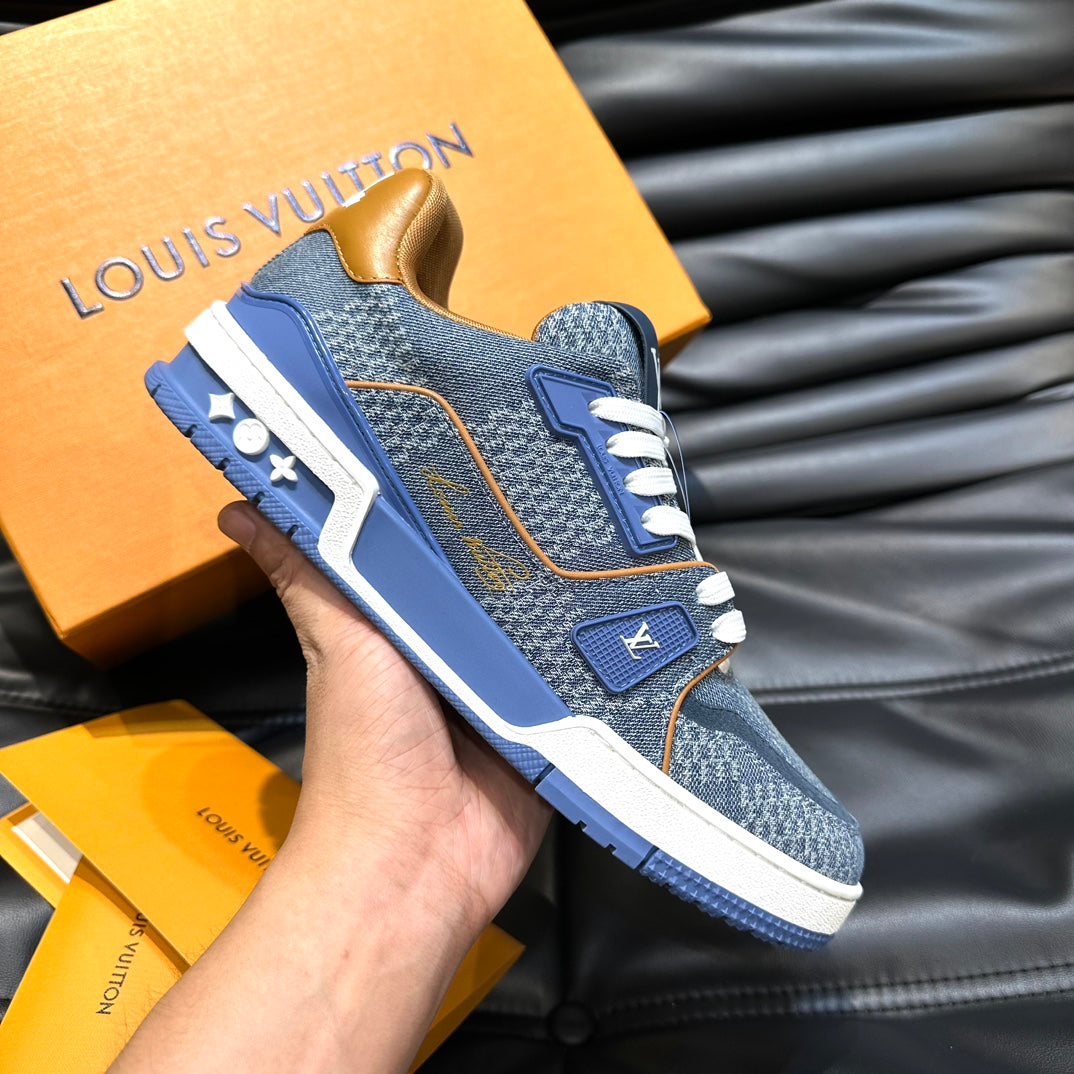 LUV Trainer Blue and Grey Denim Sneakers -071 - sneakerhillcom