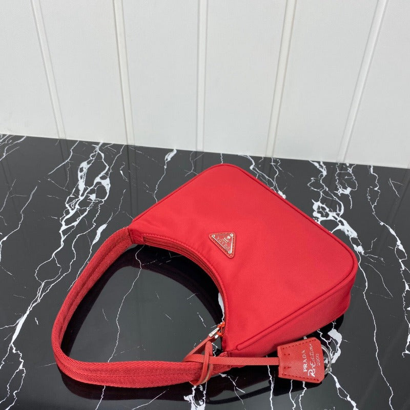 Sneakerhill - Vintage Nylon Hobo Bag Red - sneakerhillcom