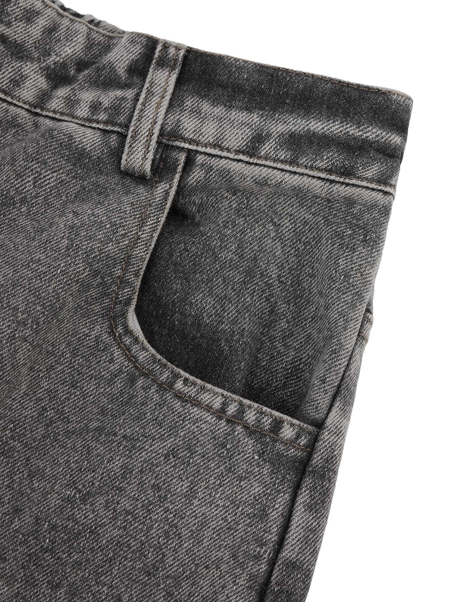 Sneakerhill Street Stitching Multi-Pocket Workwear Washed Jeans - sneakerhillcom