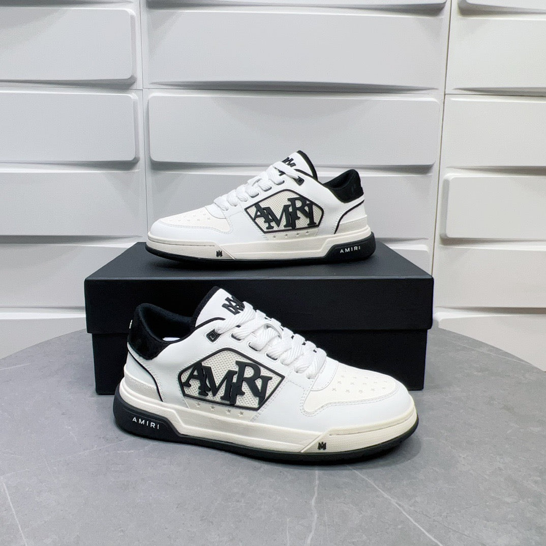 AMR Classic Low White and Black Sneakers-126 - sneakerhillcom