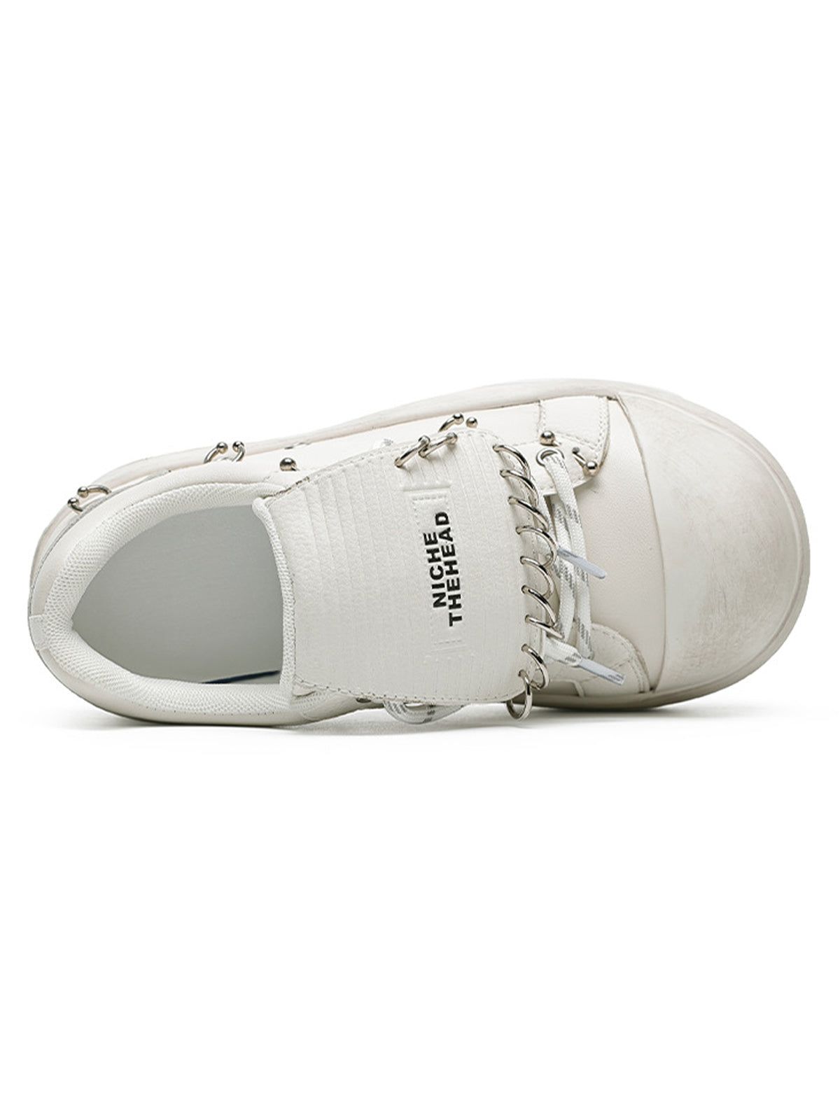 Sneakerhill Punk Metal Ring Platform Sneakers - sneakerhillcom