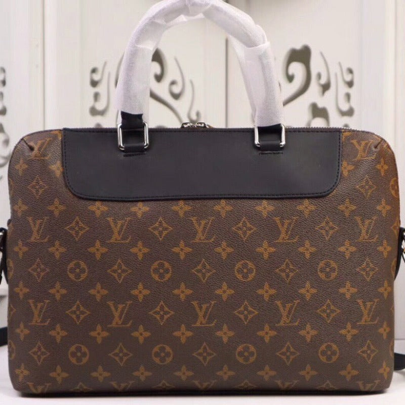 Sneakerhill - Monogram Briefcase Brown - sneakerhillcom