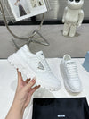 PRD Triangle Logo Leather Sneakers Triple White-046 - sneakerhillcom