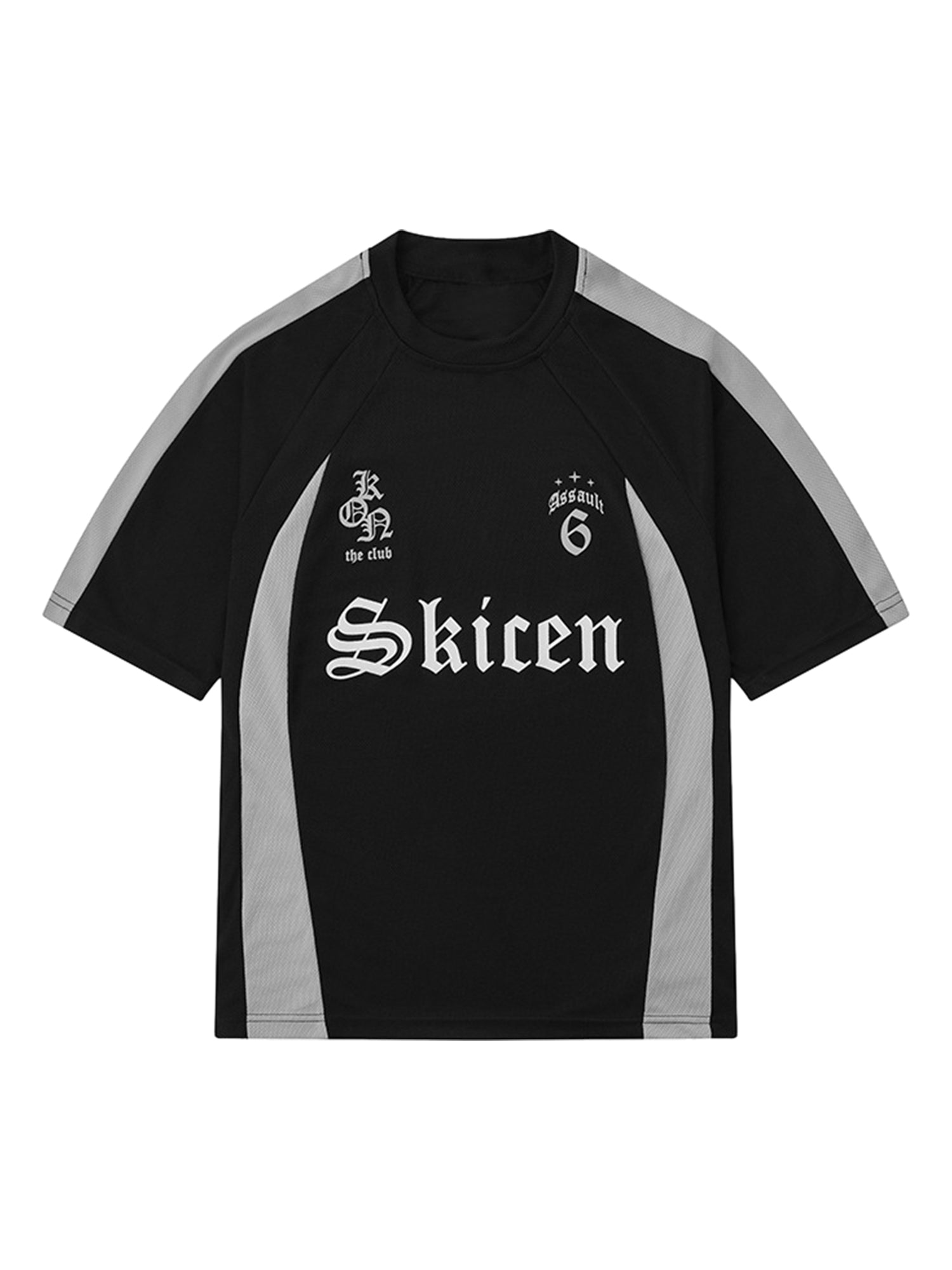 Sneakerhill Gothic Font Jersey Street Rap T-Shirt SP240704AC2Q