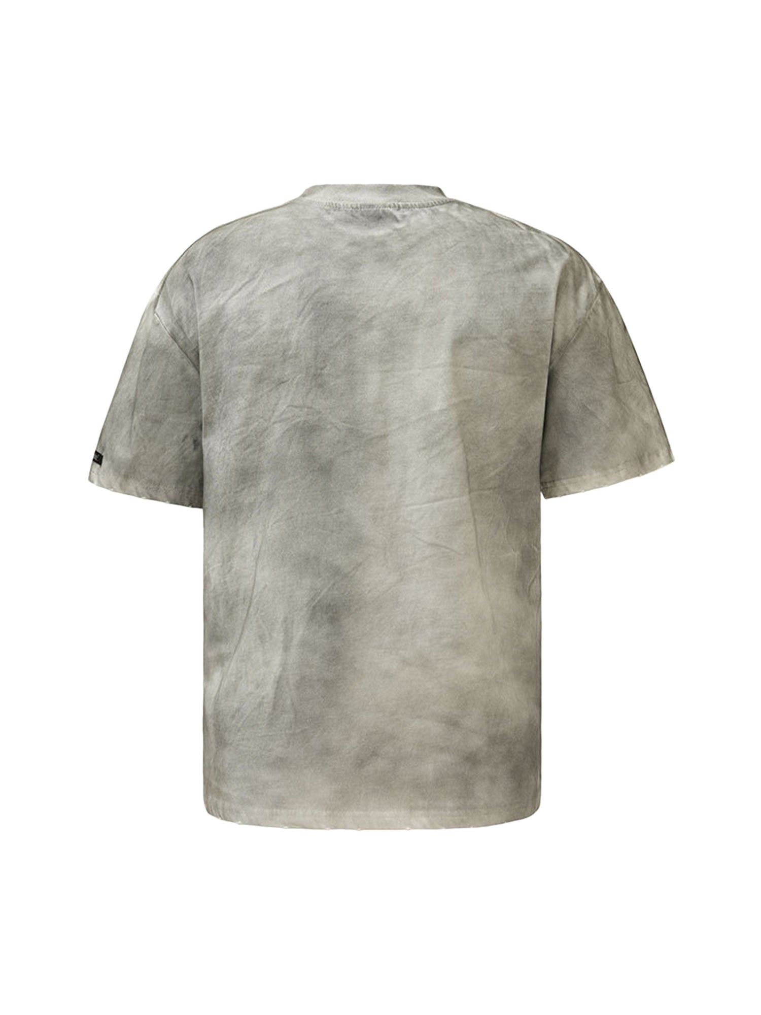 Sneakerhill Mud-dyed Dirty Spray Cross Print Street Rap T-Shirt SP240704UJQU