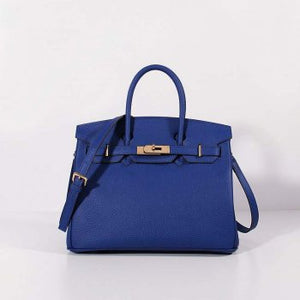 Birkin Bag Togo Leather with Strap Electric Blue Gold - sneakerlandnet