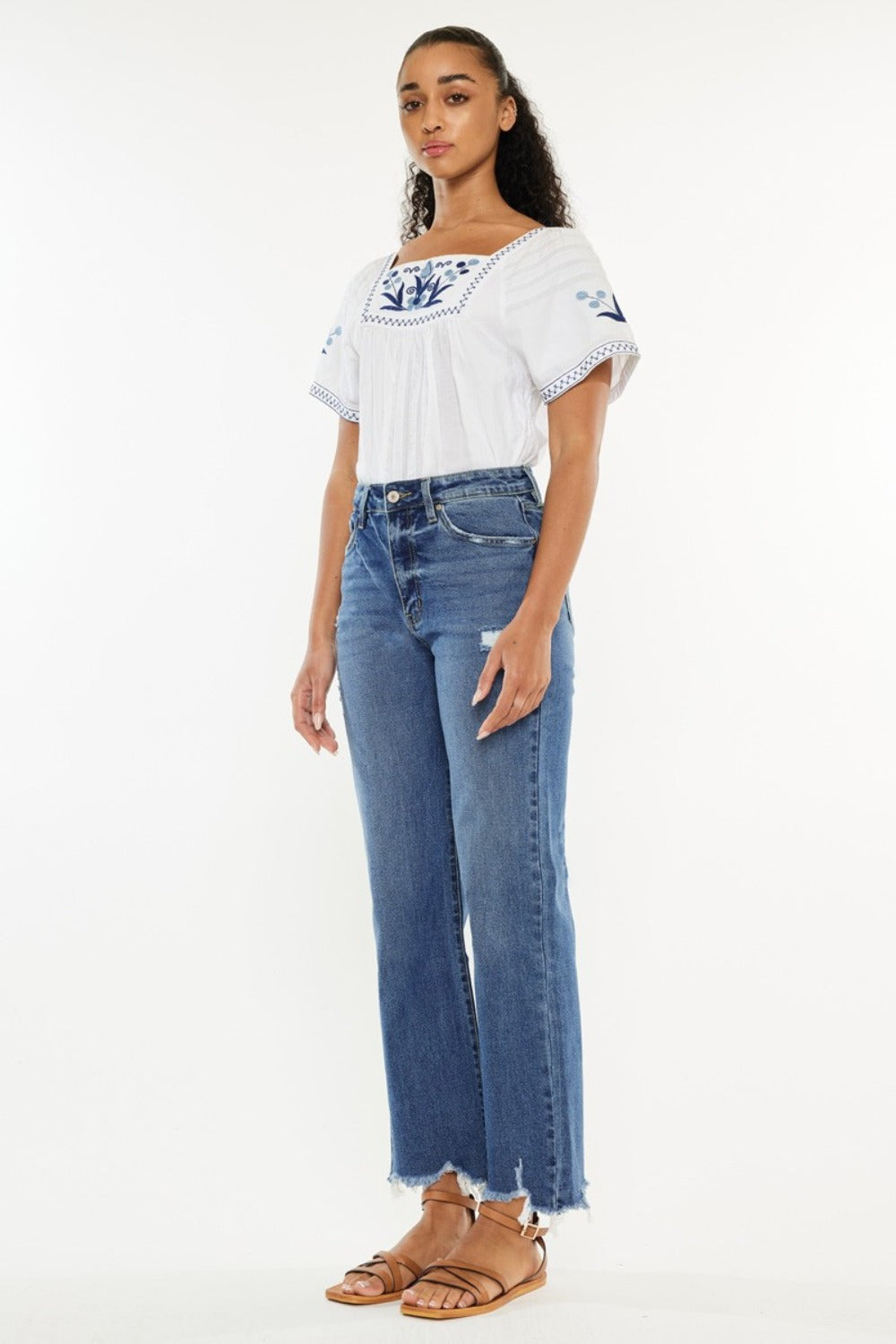 Kancan Full Size High Rise Slim Wide Leg Jeans Trendsi