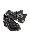 Sneakerhill Punk Style Metal Ankle Platform Boots