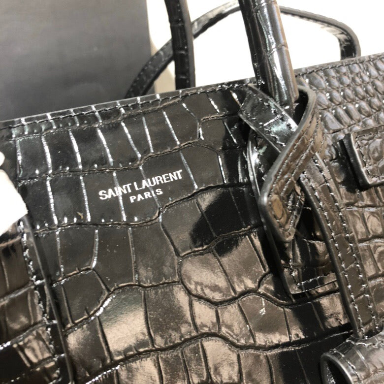 Sneakerhill - NANO CLASSIC SAC DE JOUR BAG CROC BLACK - sneakerhillcom