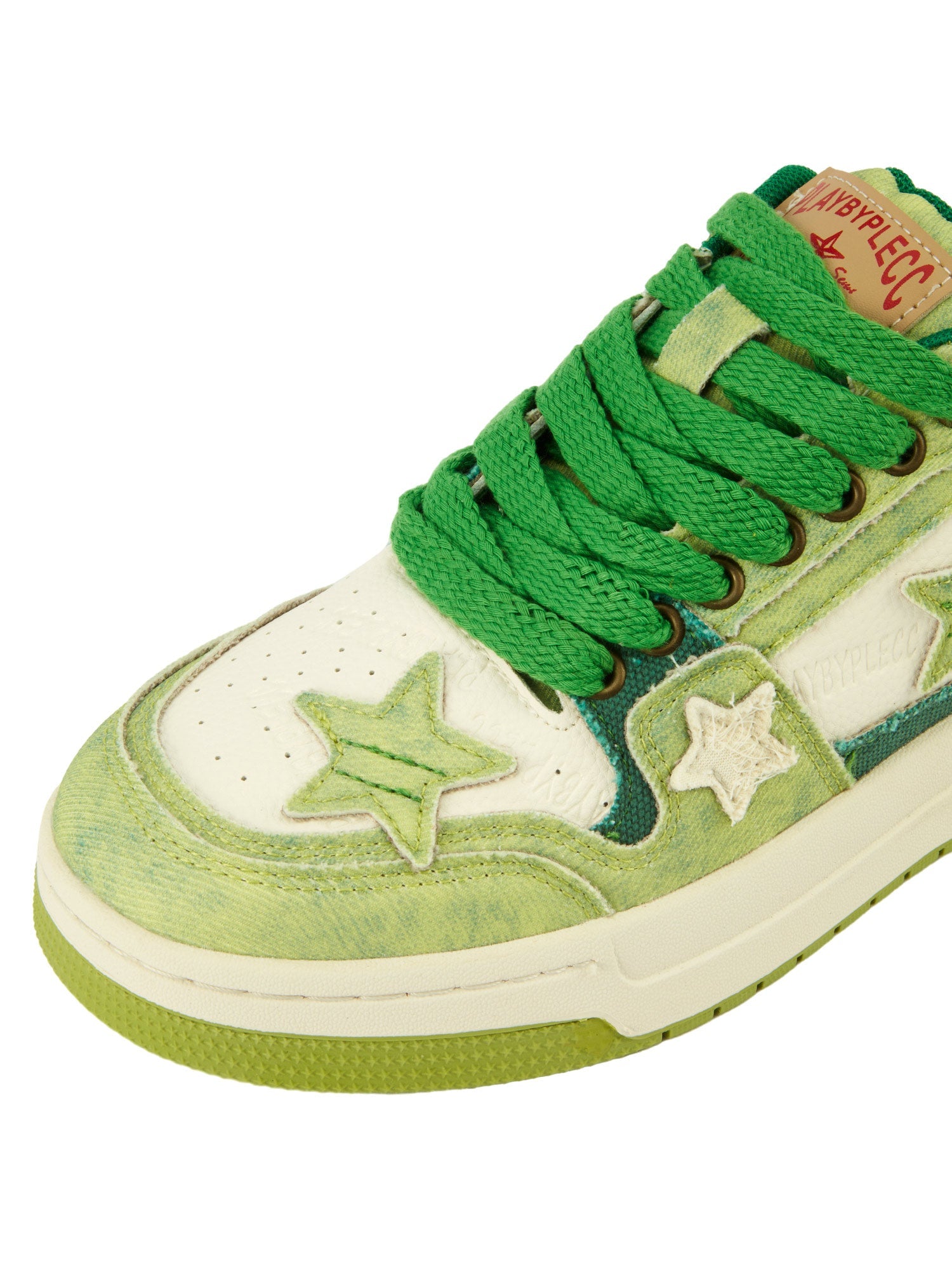 Avocado Green Star Chunky Sneakers - sneakerhillcom