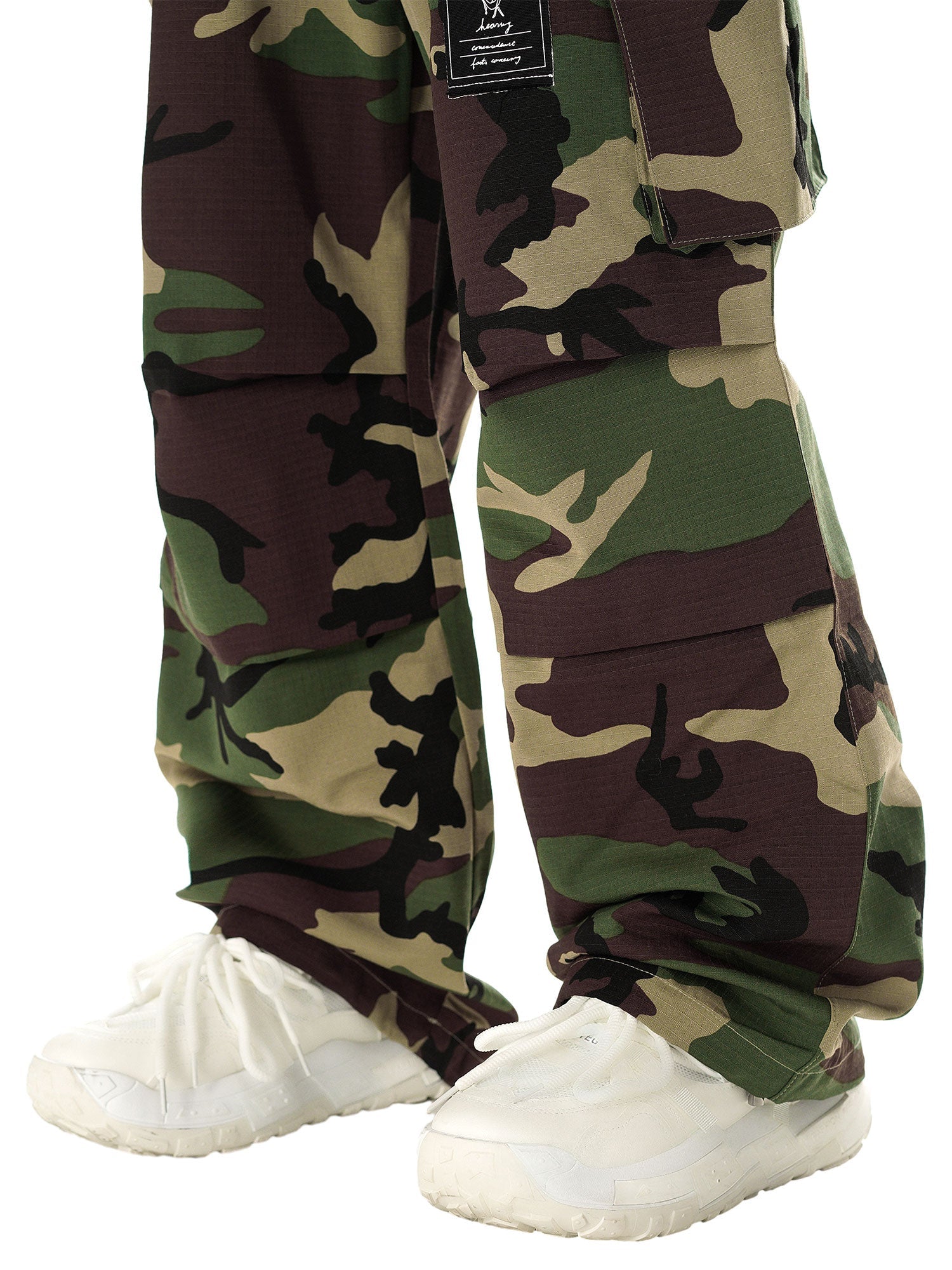 Sneakerhill High Street Badge Camouflage Multi-Pocket Pants